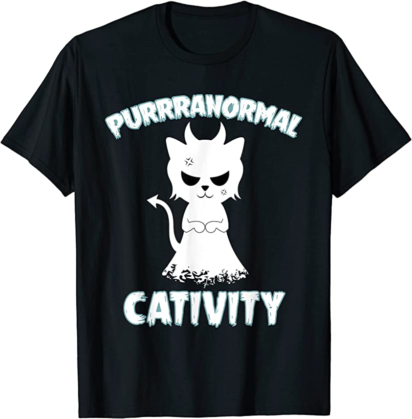 Purrranormal Cativity Boo Kitten Cat Ghost Halloween Costume T-Shirt