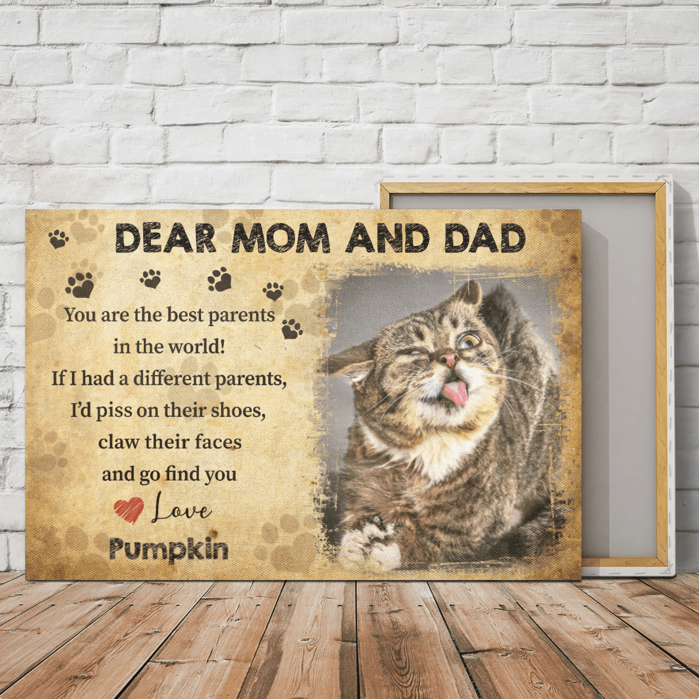 Animal Canvas- Dear Mom And Dad – Canvas Wall Art