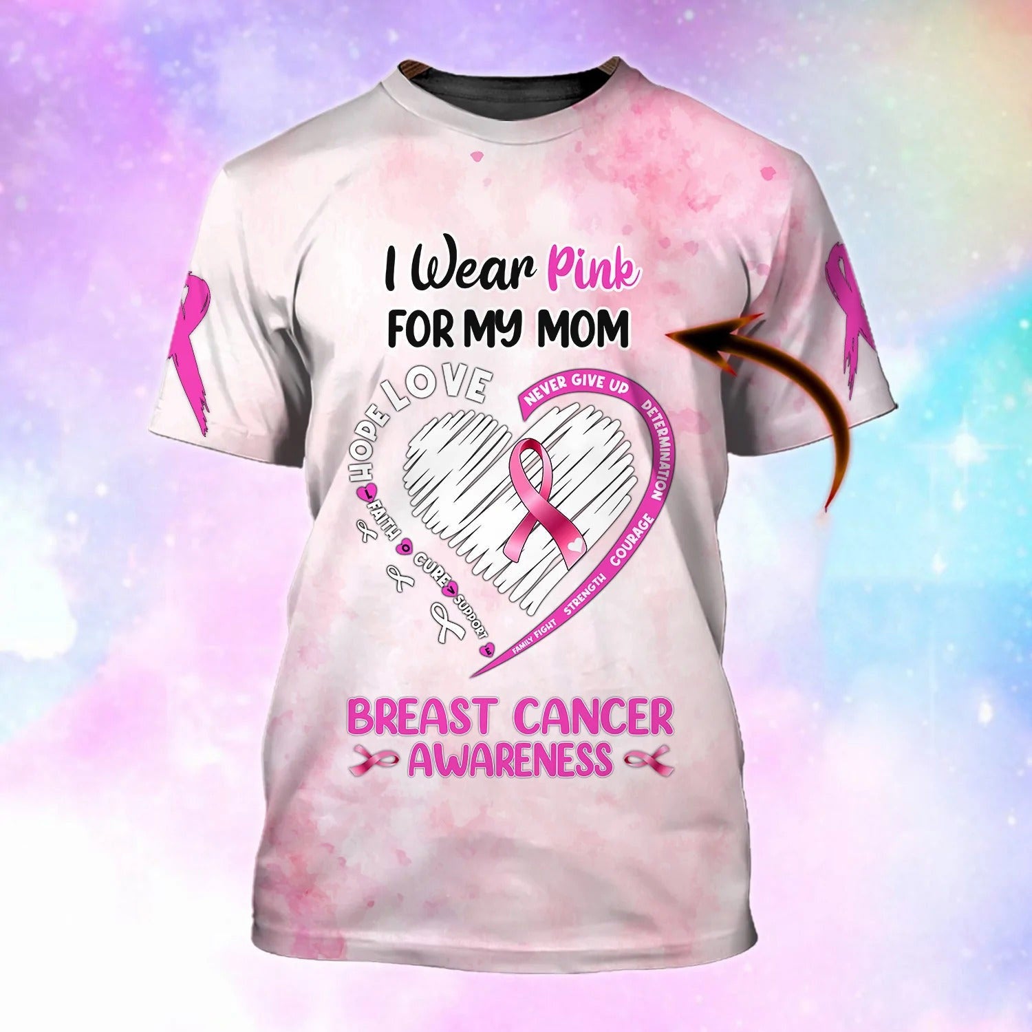 Custom Mom Breast Cancer Shirt, Gift For Breast Cancer Awareness Mom Survivor