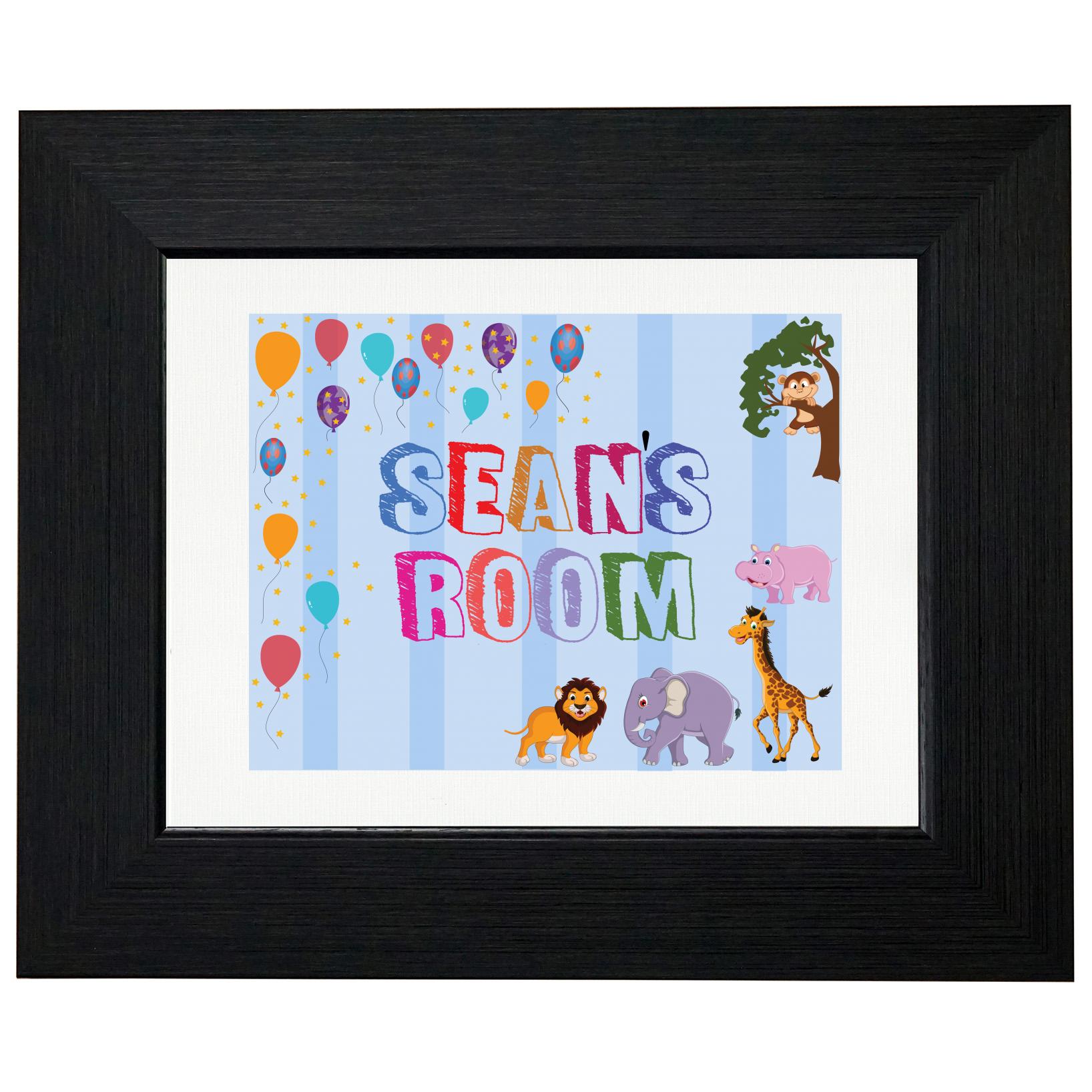 Sean’s Room – Boy Birthday Gift – Balloons & Animals T-Shirt, Framed Print, Pillow, Golf Towel