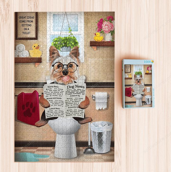 YORKIE PUZZLE Canvas Gift for Friend Birthday Gift Warm Home Decor Wall Art Visual Art