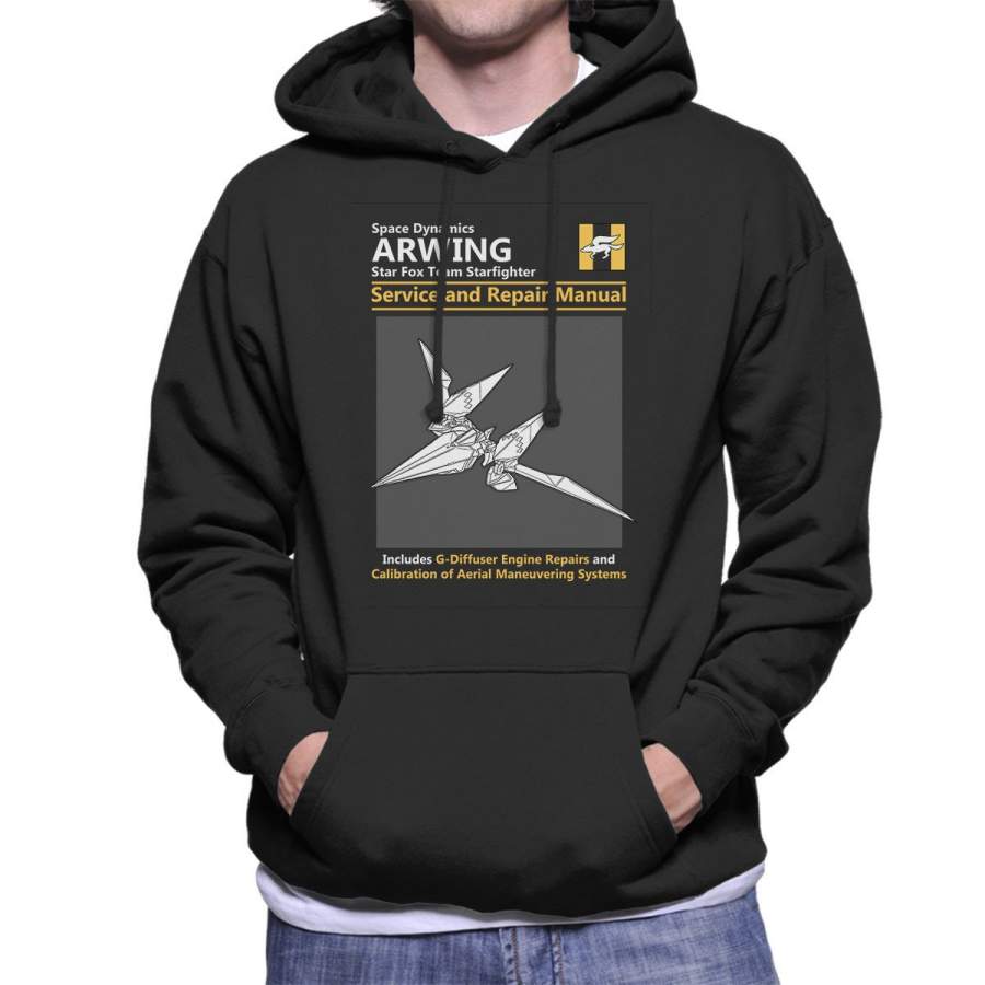 Star Fox Arwing Service And Repair Manual Men’s Hooded Sweatshirt