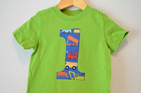 1St Birthday Shirt Ready To Ship Construction Vehicles Dump Truck Lime Green Shor Shirt