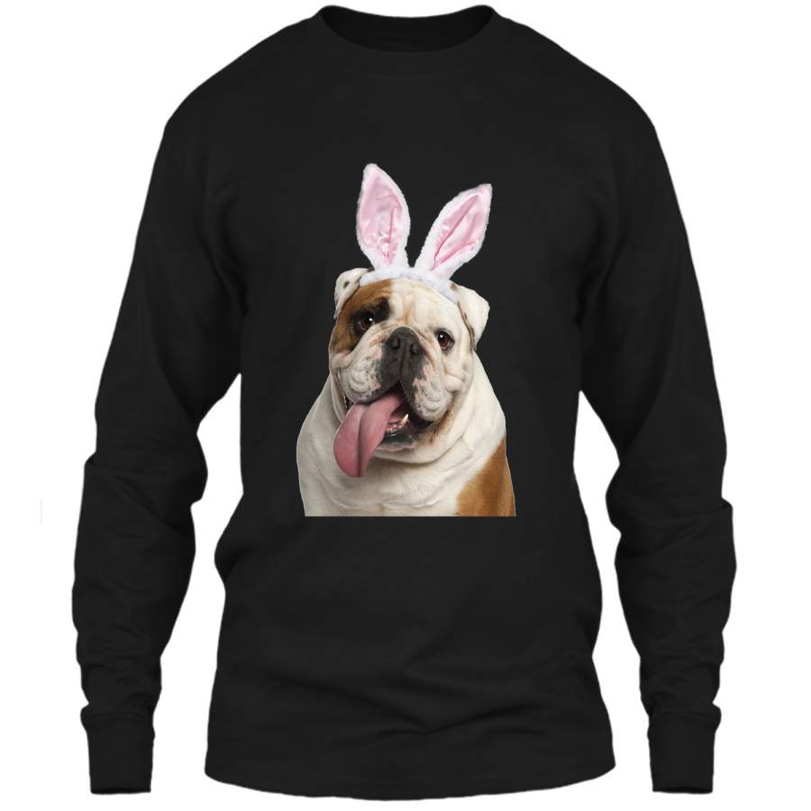 Bulldog Wearing Easter Bunny Ears Dog T-Shirt LS Ultra Cotton Tshirt