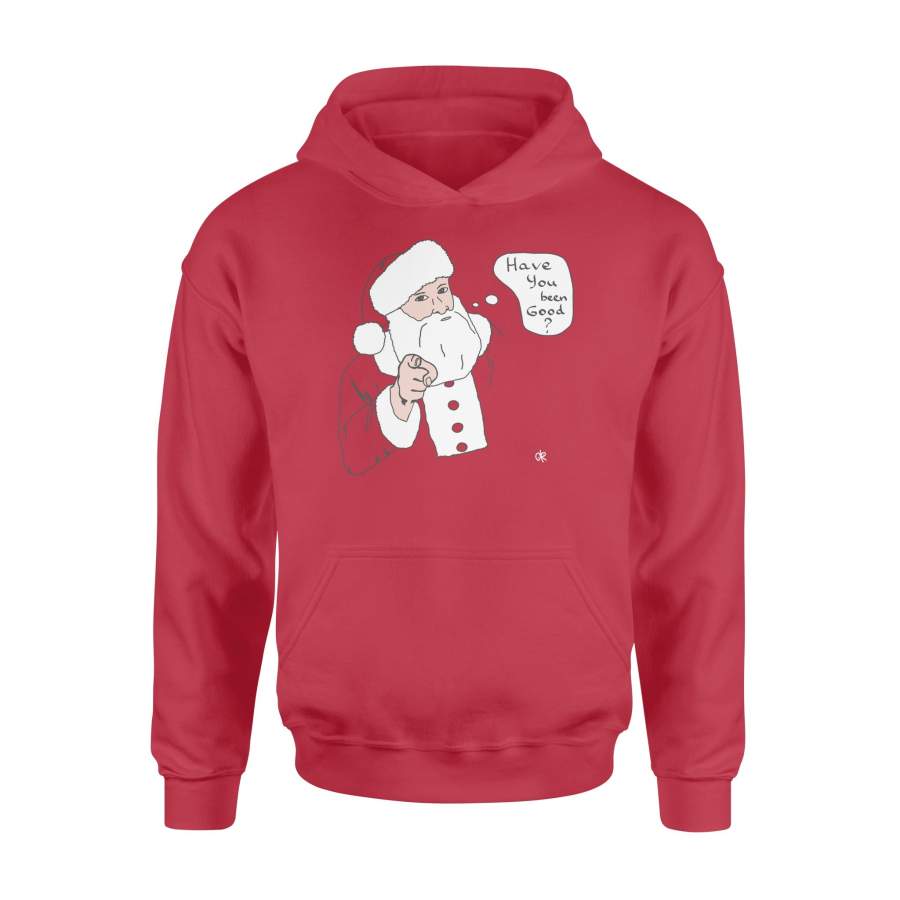 Christmas Gift Idea Santa Claus In Black Is Pointing At You Have You Been Good – Standard Hoodie