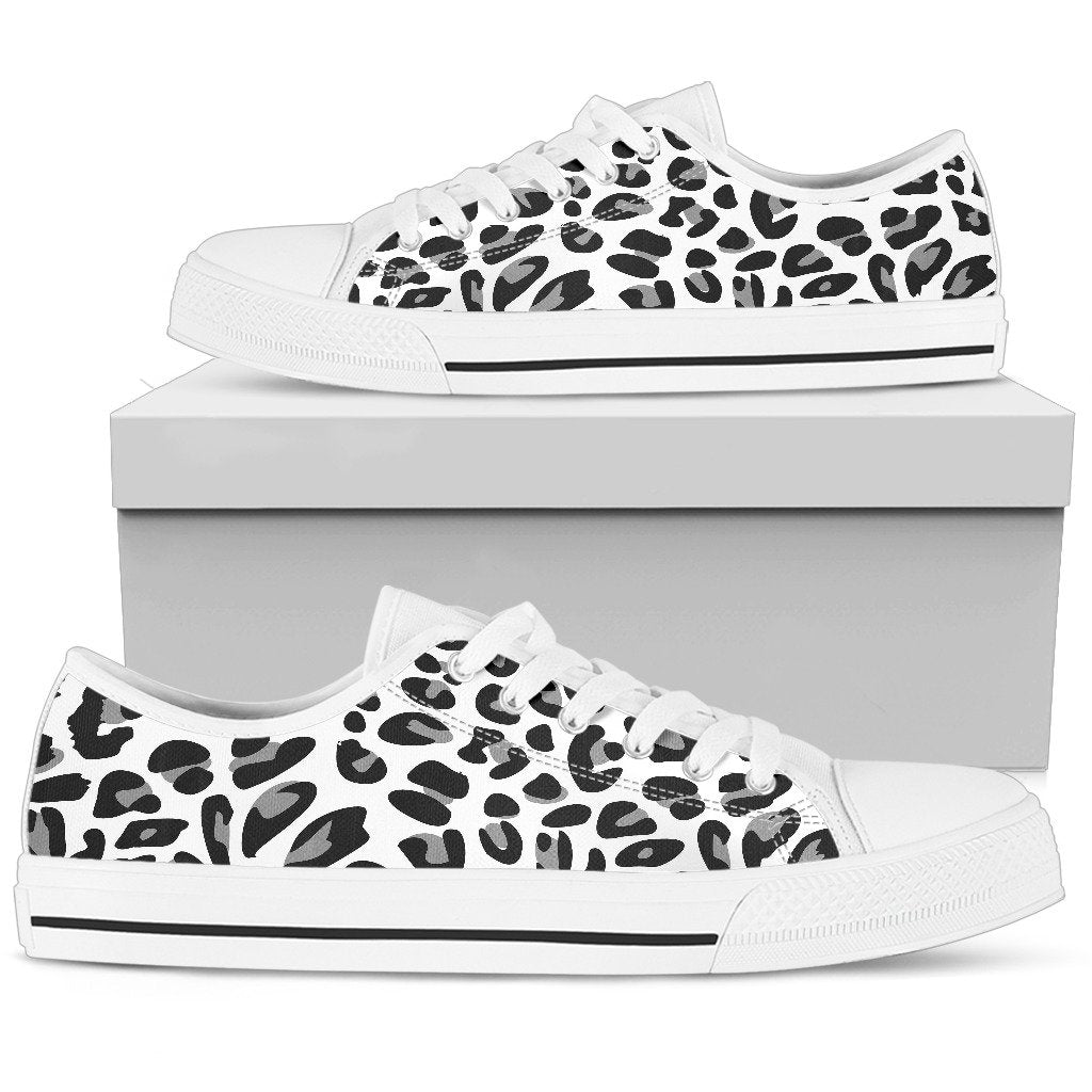 Snow Leopard Skin Print  Women Low Top Shoes