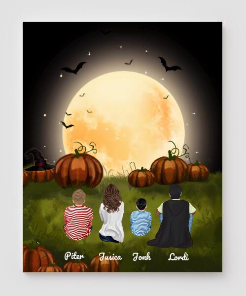 Personalized Canvas, Halloween Canvas And Poster Halloween Gift Custom Family Pg1244