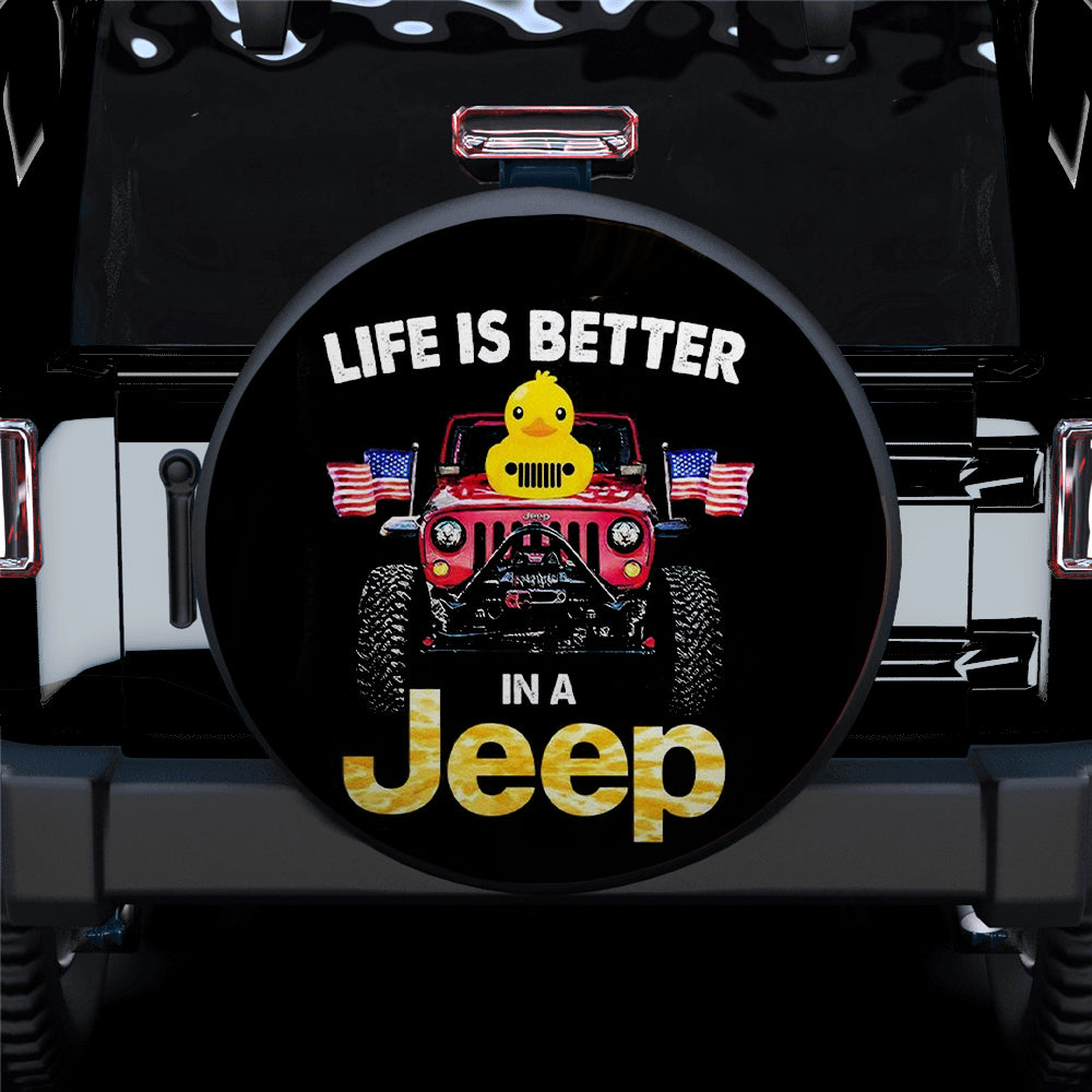 Life Is Better In A Jeep Duck Car Spare Tire Covers Gift For Campers