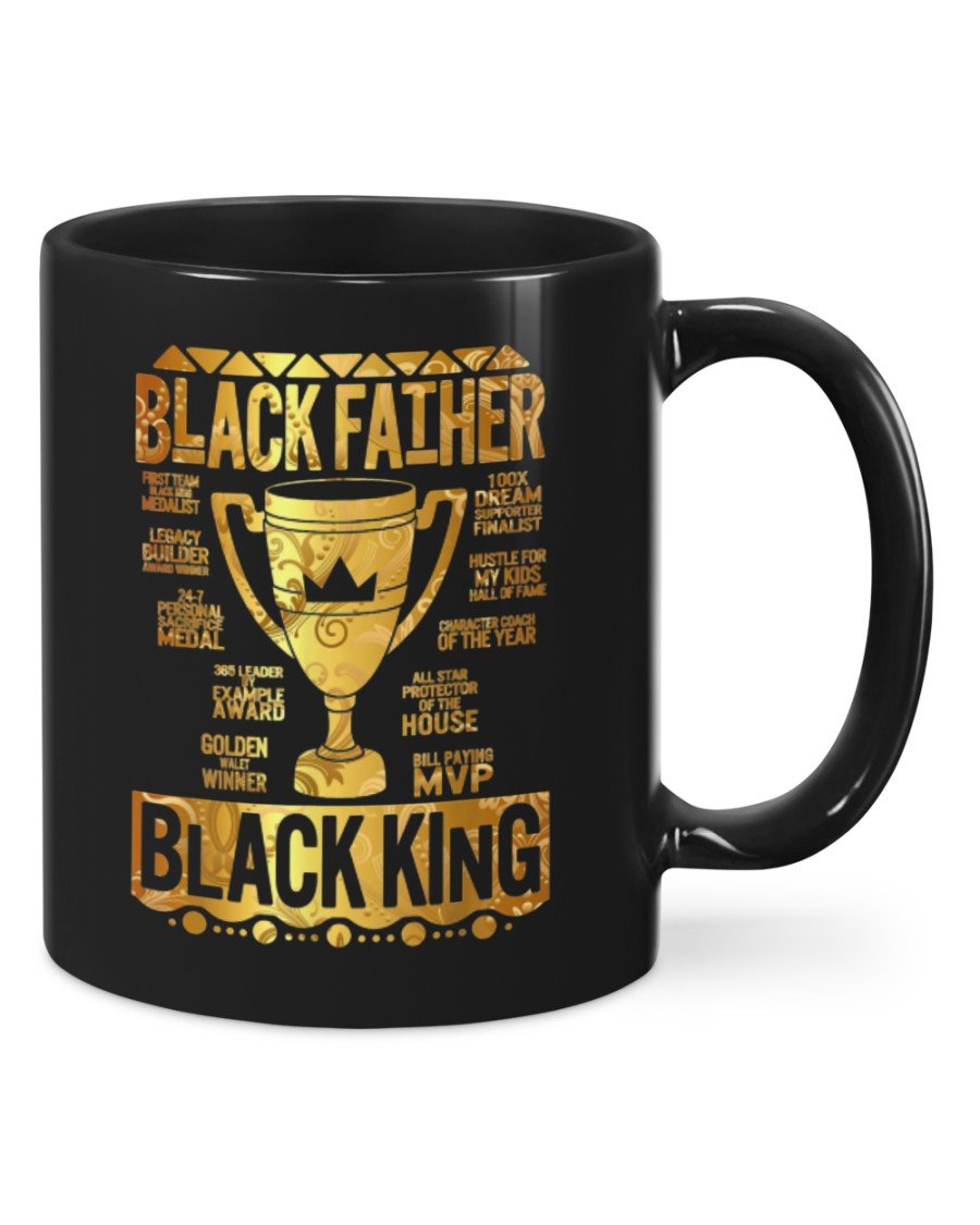 Black Father Black King Mugs Meaningful Father’S Day Gift, Happy Father’S Day Ideas Double Side Printed Ceramic Coffee Mug Tea Cups Latte