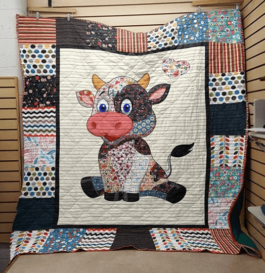 A Special Gift for fans -Cute Cow Quilt Blanket