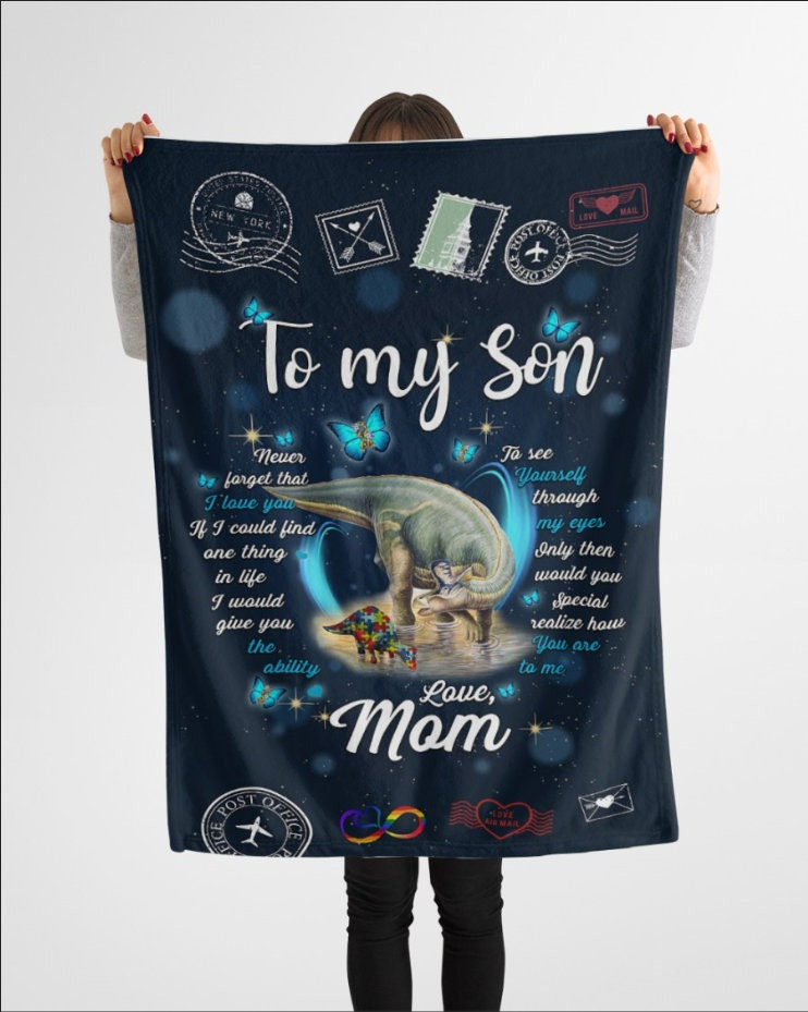 To My Son Sherpa Blanket Custom Blanket Family Matching Gift Christmas Blanket Christmas Gift Blanket Gift From Mom To Son Blanket