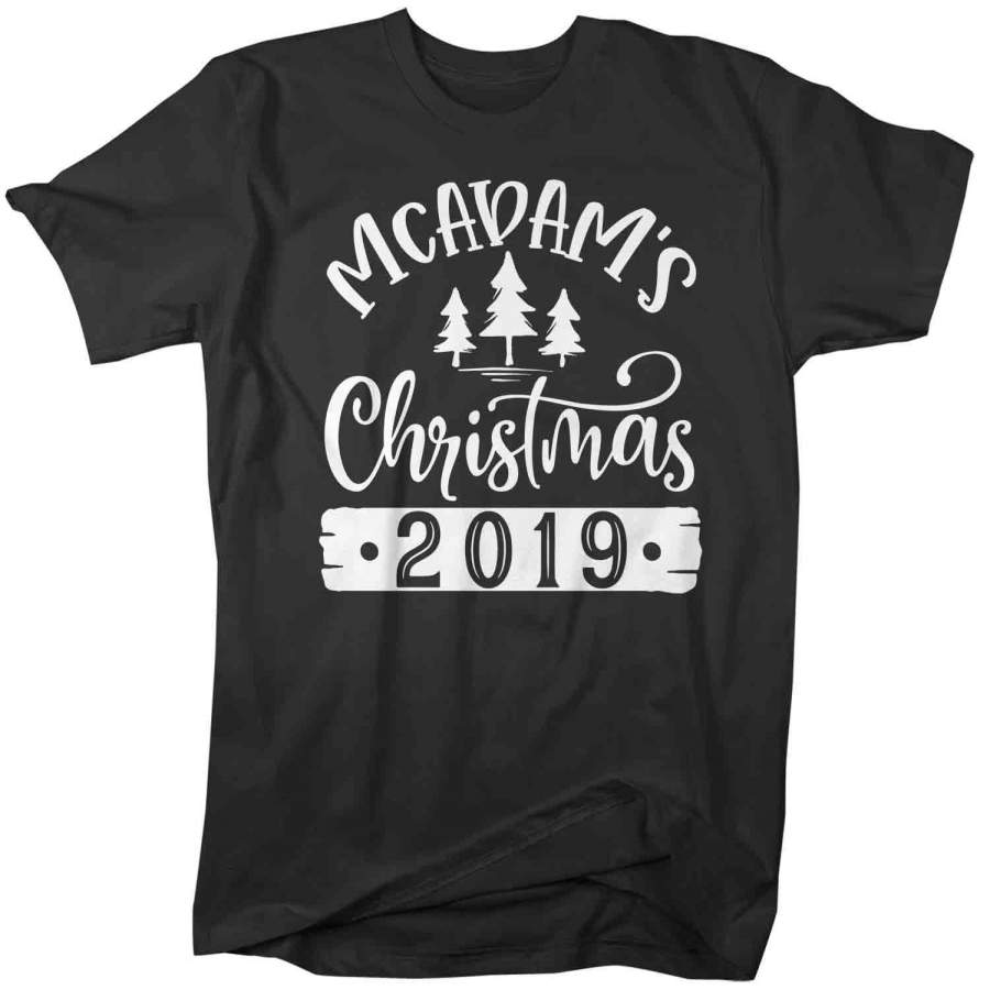 Men’s Personalized Christmas Shirt Custom Christmas Tree Shirt Cute Matching Christmas Shirts Pine Trees Christmas Pajama Shirt