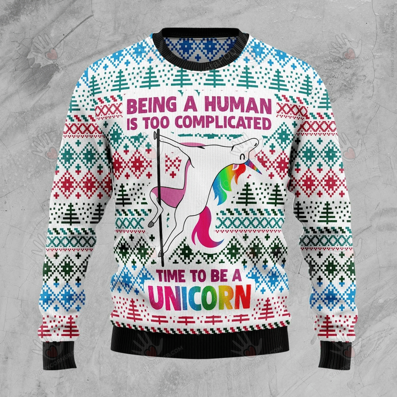 Being A Human Is Too Complicated, Time To Be A… Ugly Sweater Christmas Gift