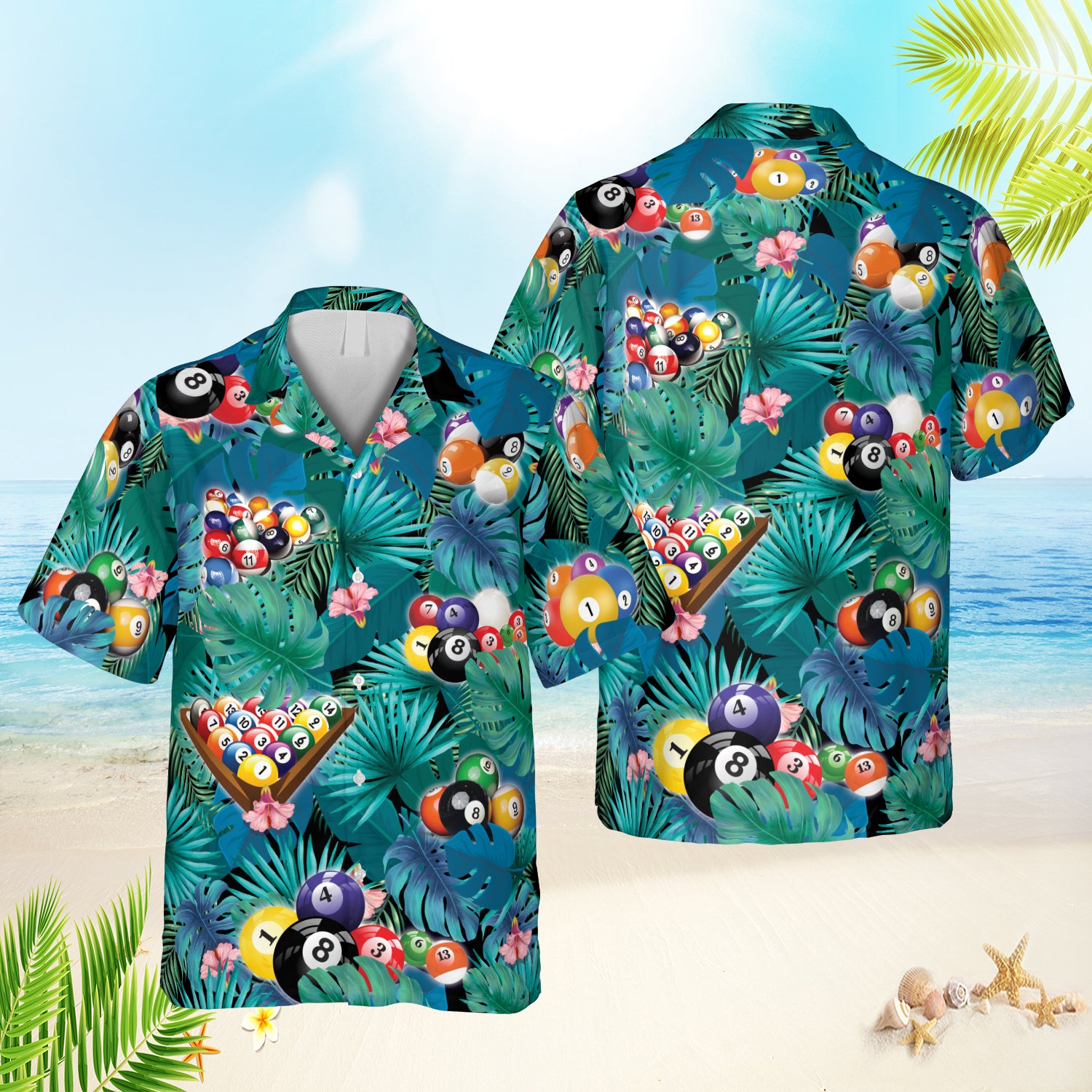 Billards Hawaiian Beach Shirt For Lovers Ha18069