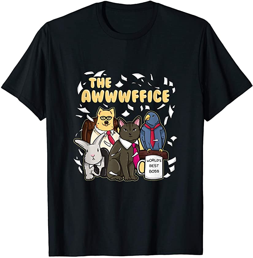 The Awwwfice | Funny Cute Cat Dog Bunny Bird Lover TV Parody T-Shirt