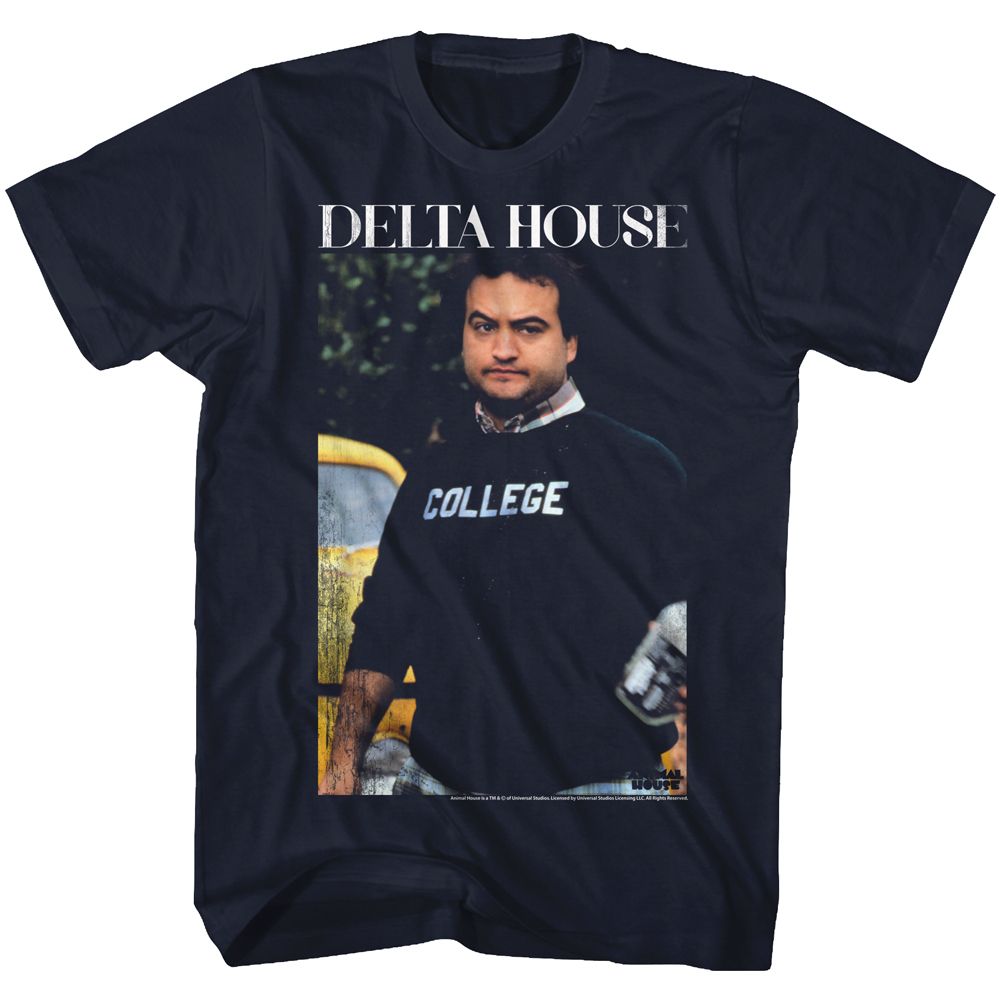 Animal House-D House-Navy Adult S/S Tshirt