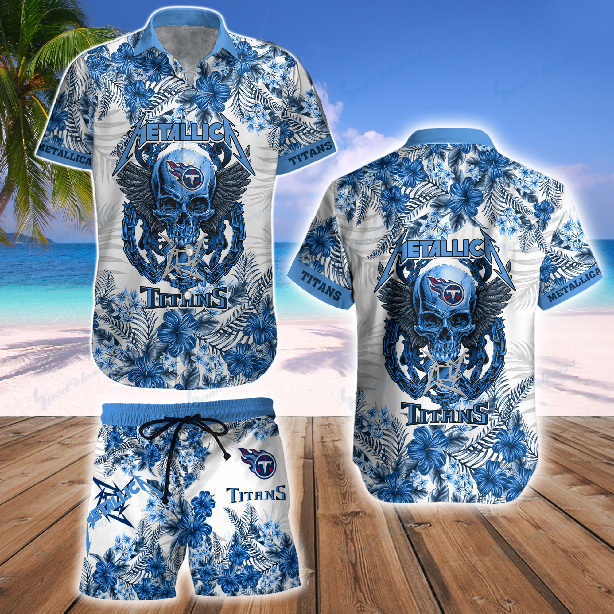 Tennessee Titans Hawaii Shirt & Shorts Bg355