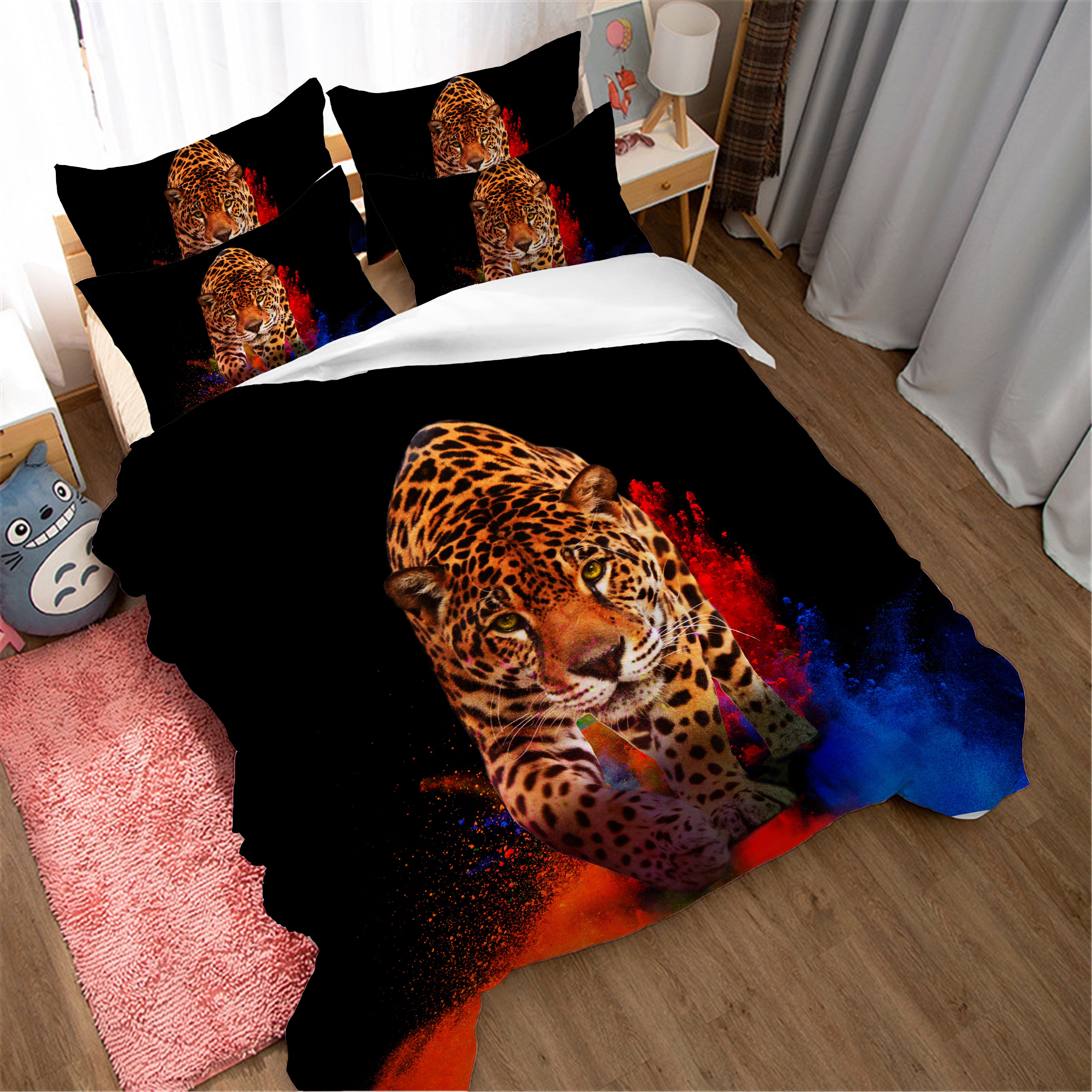 3D Leopard Quilt Cover Set Bedding Set Pillowcases 09