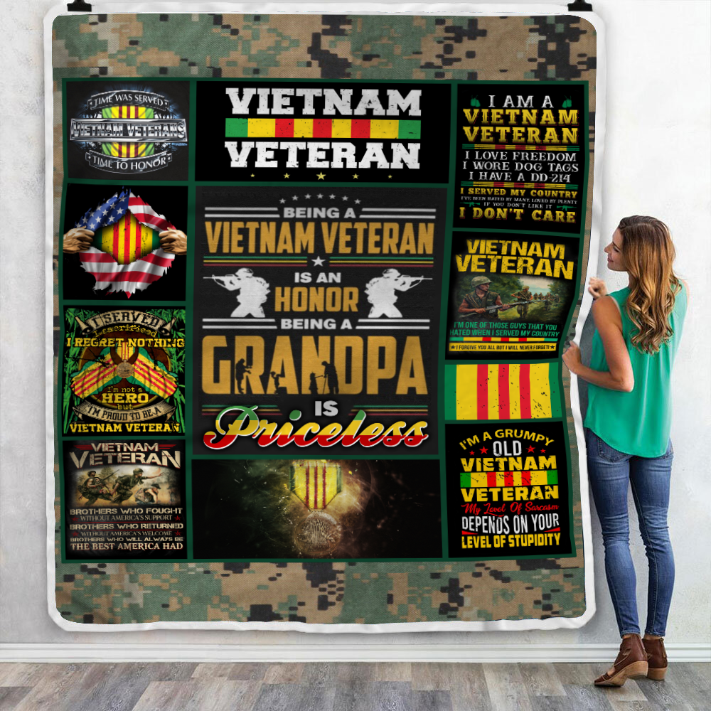 Grandpa Vietnam Veteran Throw Blanket