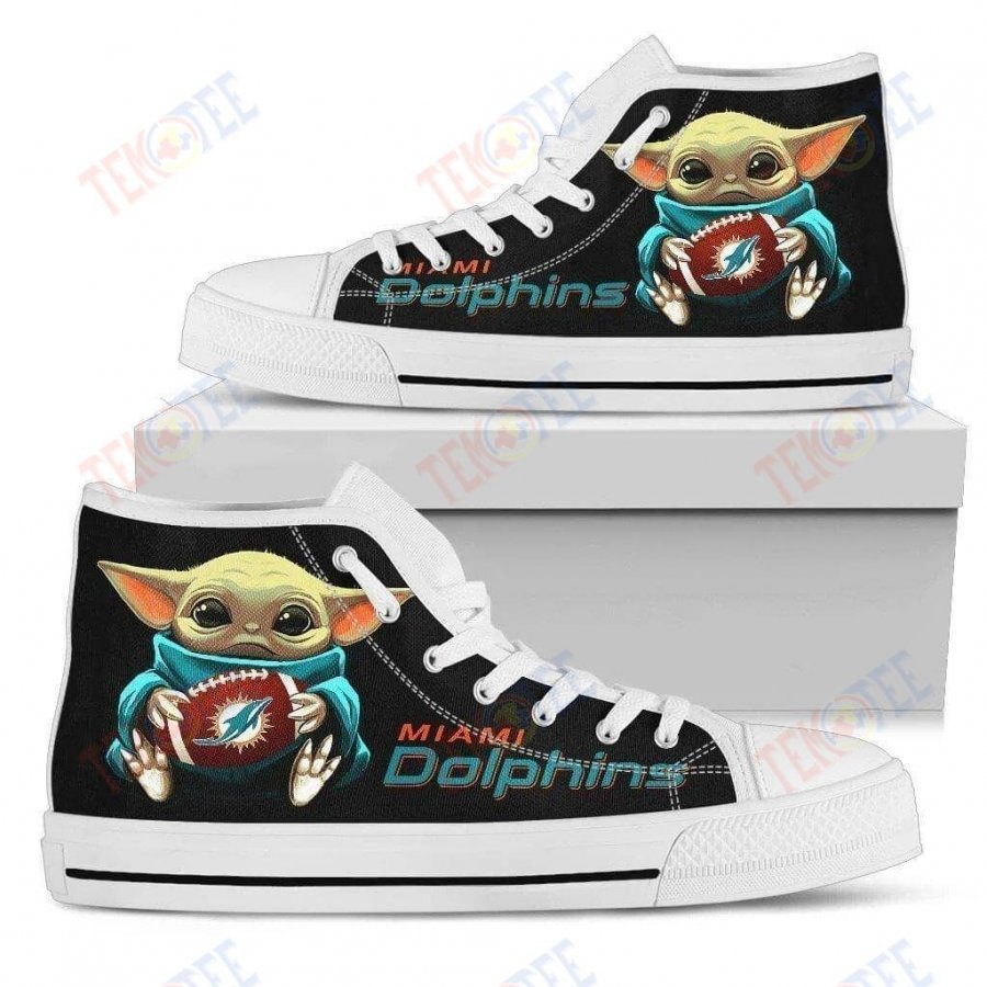 Mens Womens Dolphins High Top Canvas Shoes Nice And Comfortable TMT597