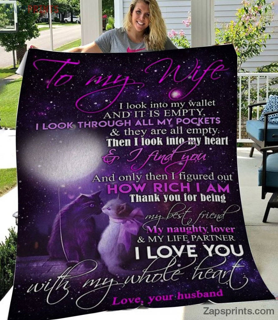 Gift For Wife – To My Wife – Cat – I Love You With All My Heart – Husband Gift To Wife – Blanket