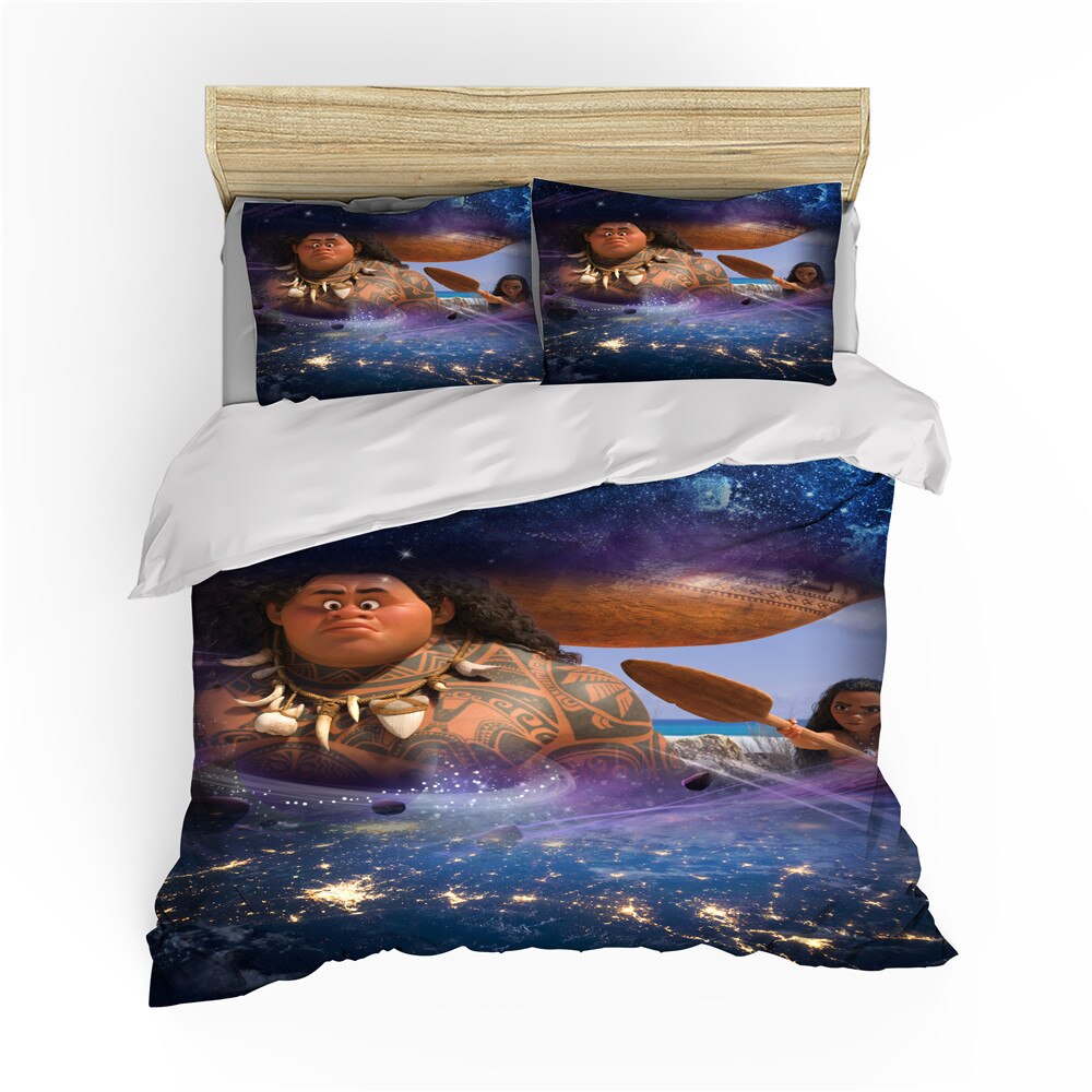 3D Cartoon Moana Maui Ocean Bedding Set Queen King Size Bedding Set Children Kids Girls And Boys S Duvet Cover Pillowcases