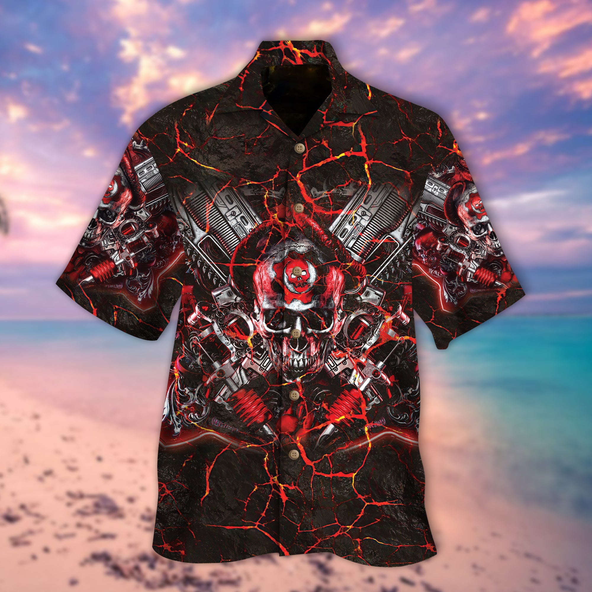 Red Tech Skull Hawaii Lover Hawaii Shirt For Men Women Ha82471