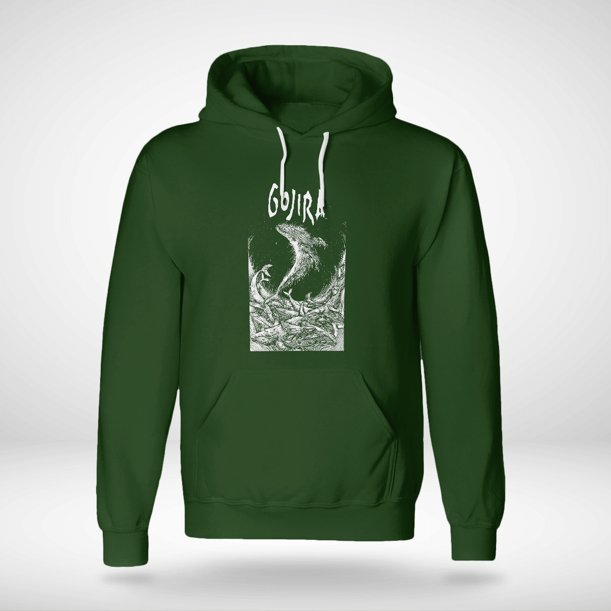 Gojira Merch Wood Block Whales Unisex Hoodie