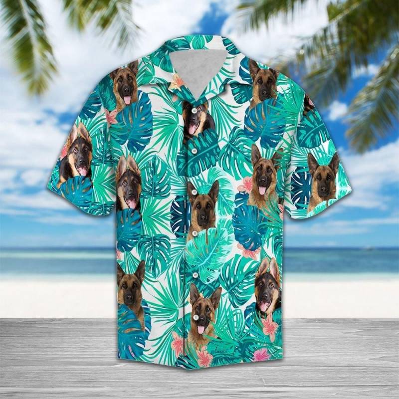 Artsyhomes Tropical German Shepherd Hawaiian Ha104684