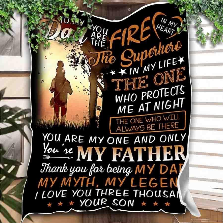 To My Dad You Are My One And Only,Fleece Blanket Gift For Father Family Home Decor Bedding Couch Sofa Soft And Comfy Cozy