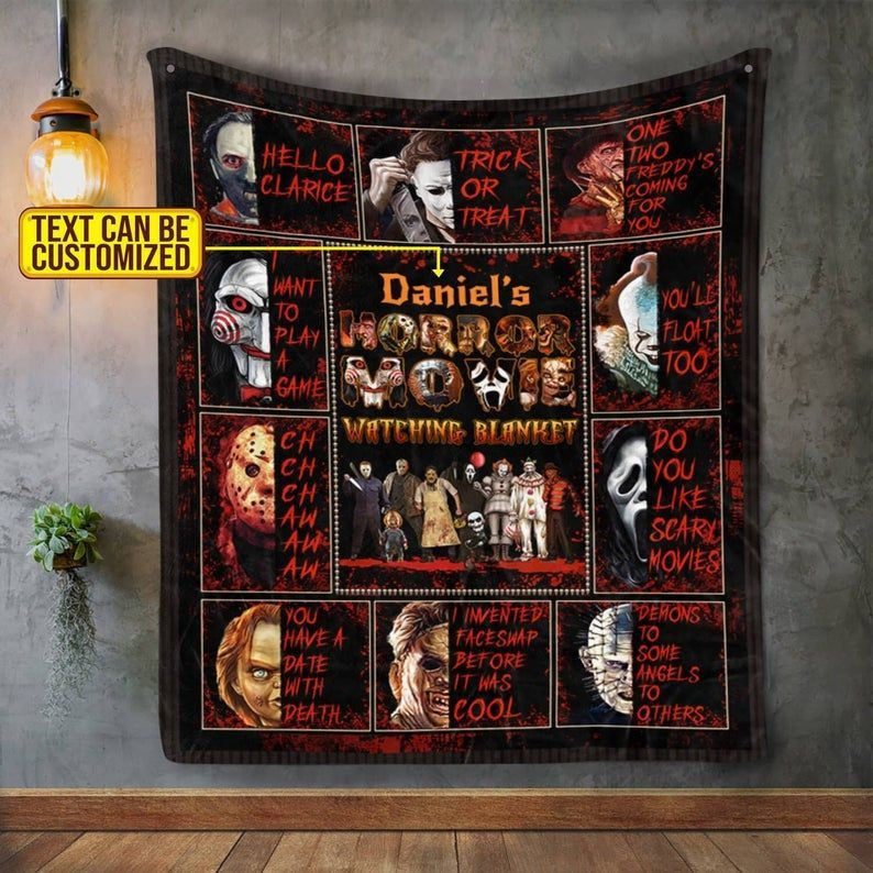 Personalized Horror Movie Halloween Horror Movie Characters Blanket