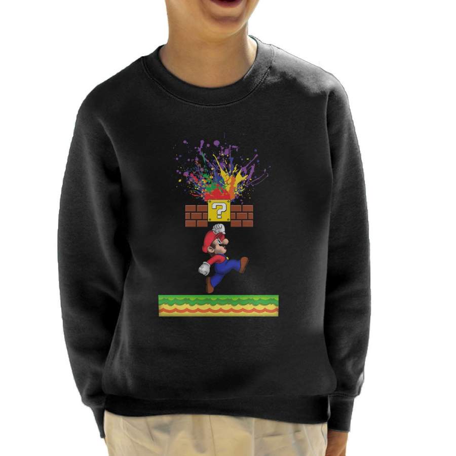Super Mario Super Paint Splatters Kid’s Sweatshirt