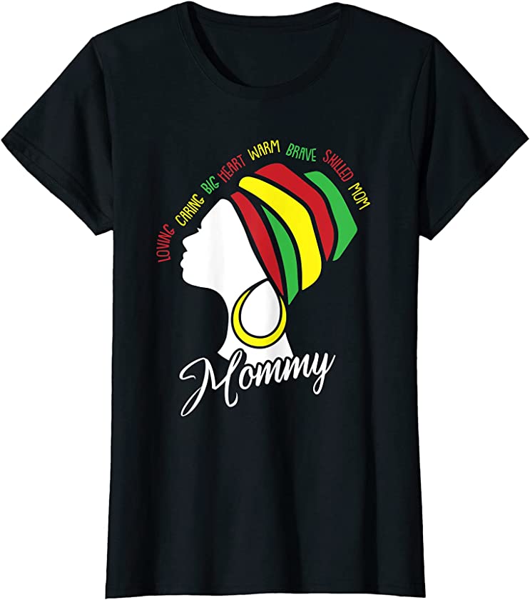 Womens Black Mommy Afro Natural Hair Melanin Pride Mom Mama Mother T-Shirt