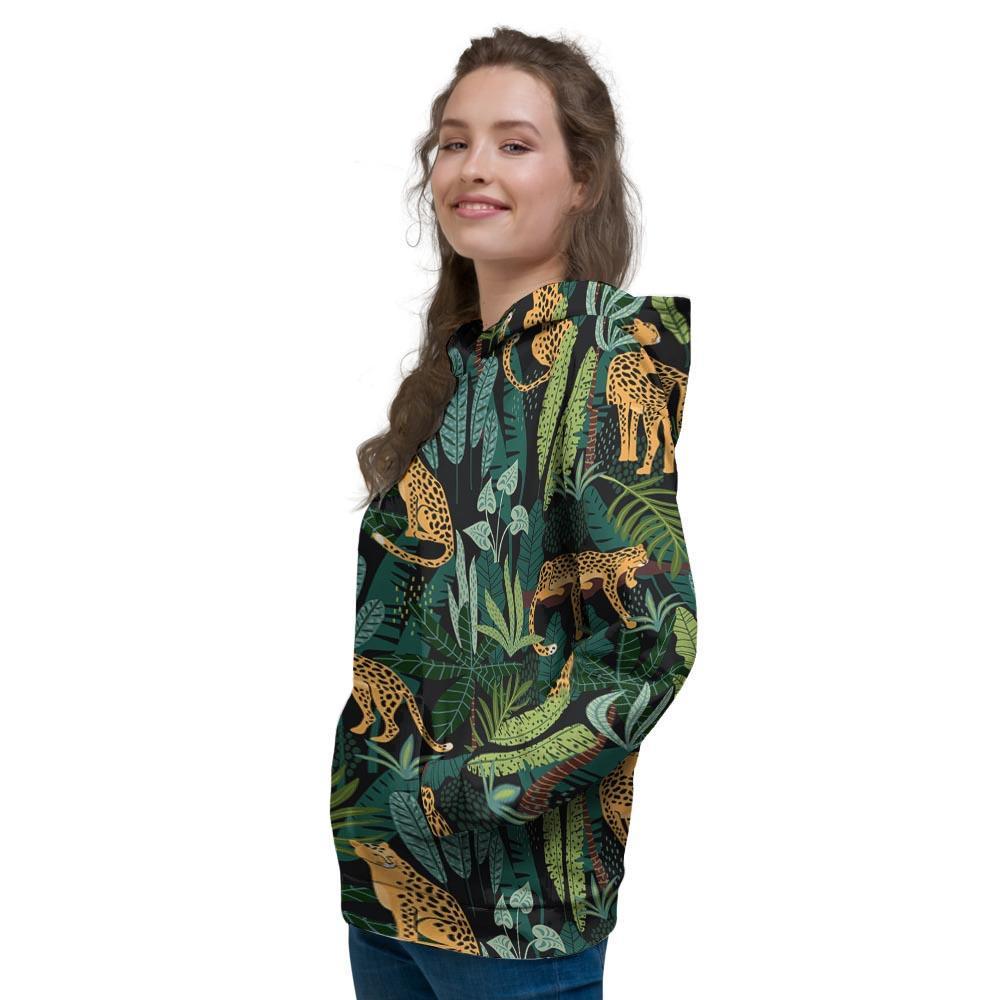 Tropical Leopard Hawaiian Print Women’S Hoodie