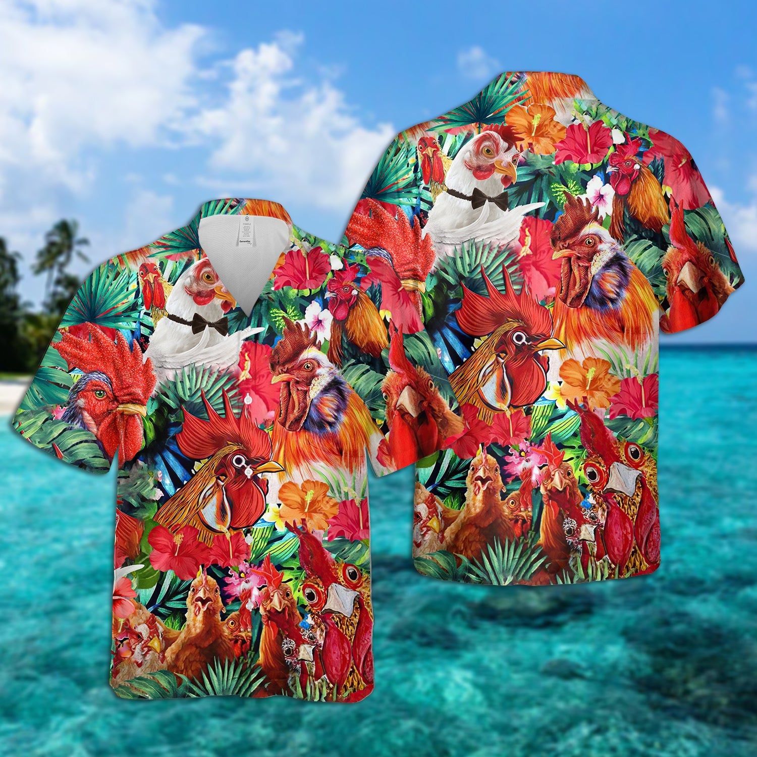 Rooster Summer Beach Hawaii Chicken Lover Hawaii Shirt For Men Women Ha14029