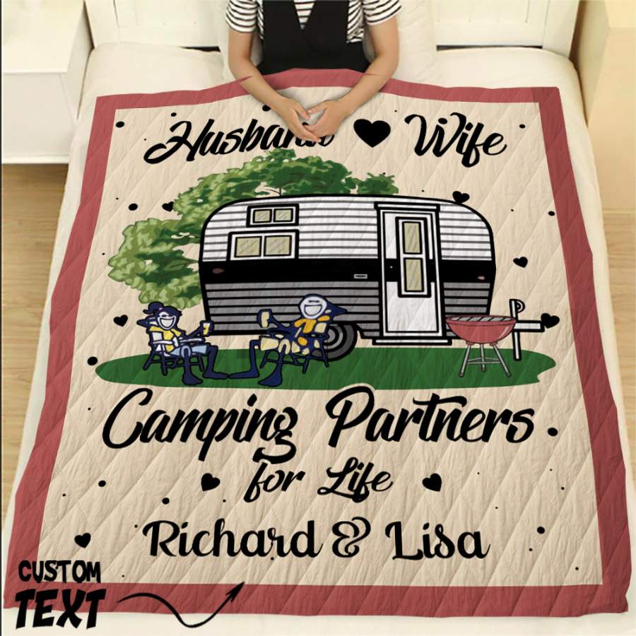 Wozoro Quilt Blanket Husband and Wife Camping Partners for Life King Queen Twin Size