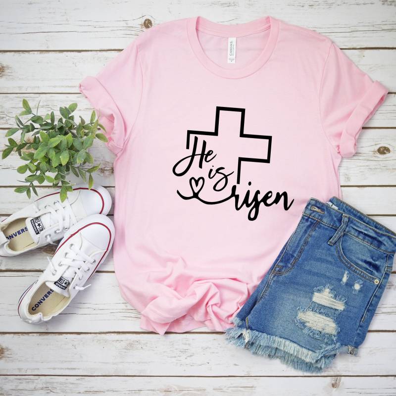 Crushtee Easter Shirt | He Is Risen Shirt | Women’s Easter Shirt | Easter Tees | Easter Bunny Shirt | Easter Gift | Easter Shirts | Cute Easter Shirt Long Sleeve Hoodie