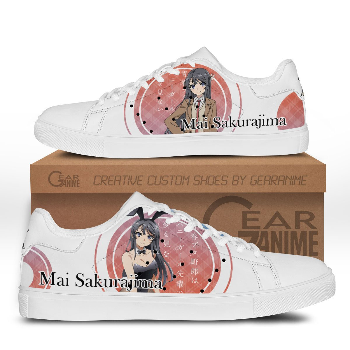 Mai Sakurajima Skate Sneakers Custom Anime Bunny Girl Senpai Shoes ...