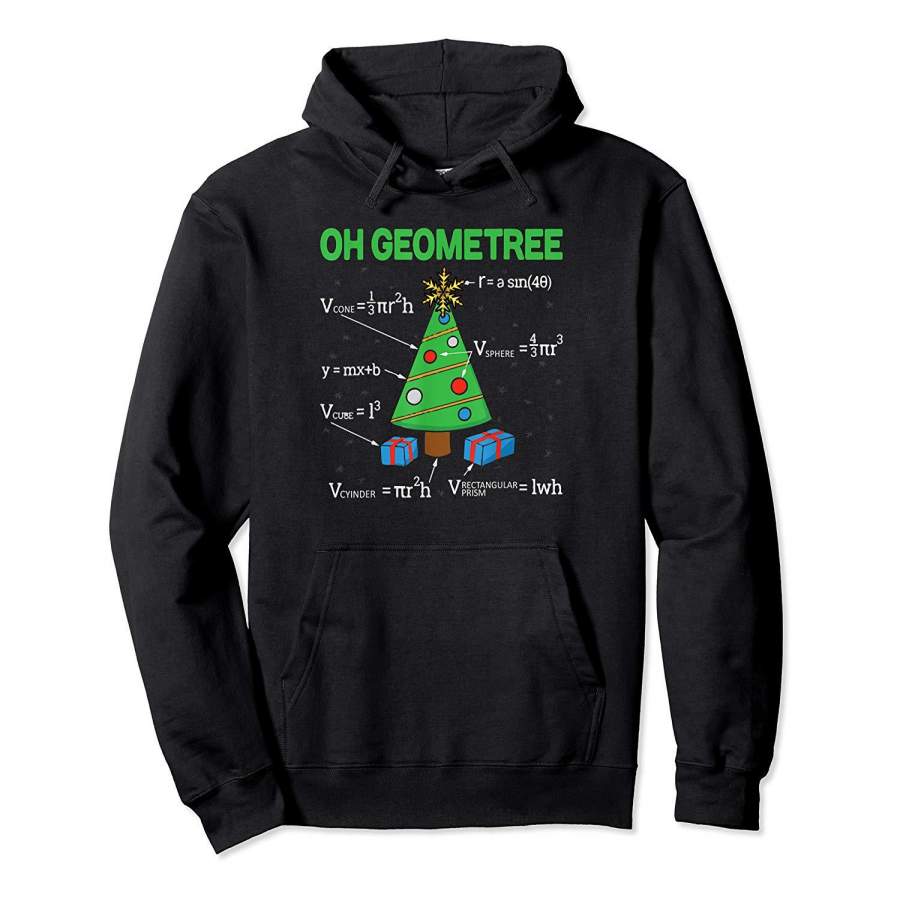 Funny Math Geometry Christmas Tree Geometree Teacher Gift Hoodie