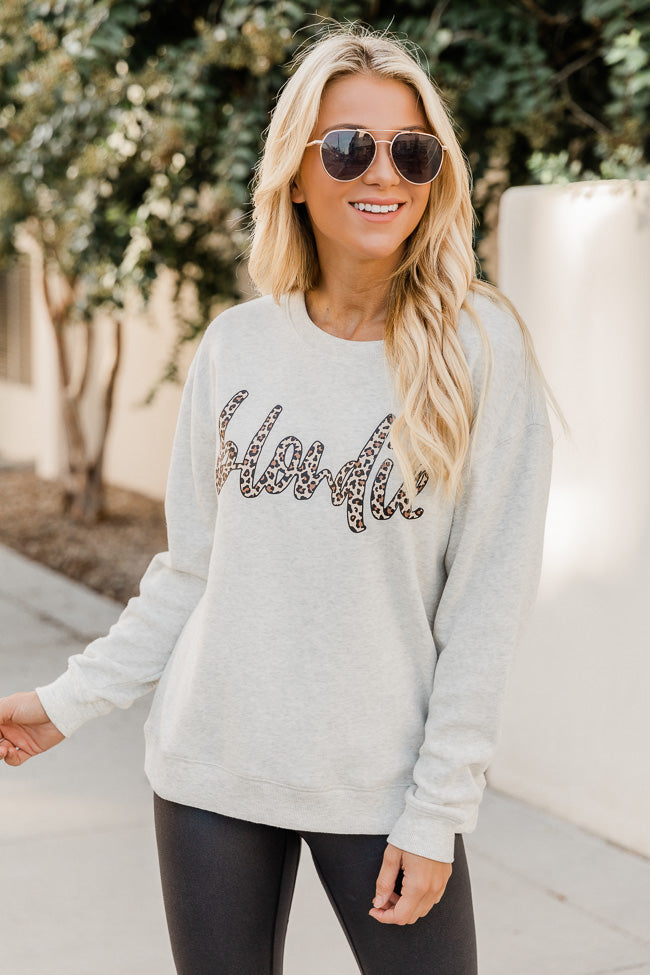 Blondie Animal Print Heather Sand Graphic Sweatshirt