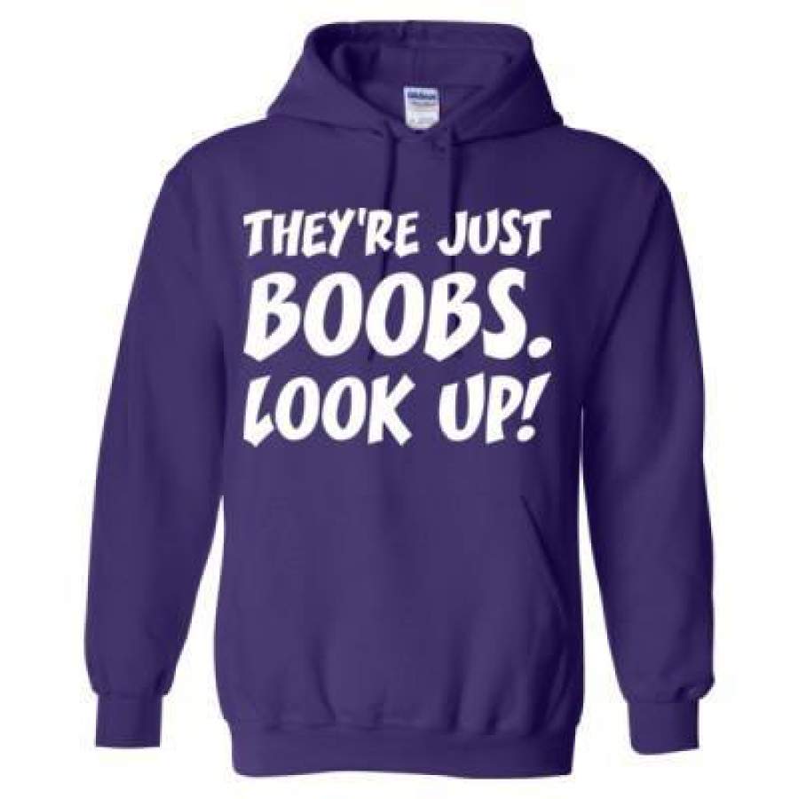 AGR They Are Just Boobs Look Up – Heavy Blend™ Hooded Sweatshirt