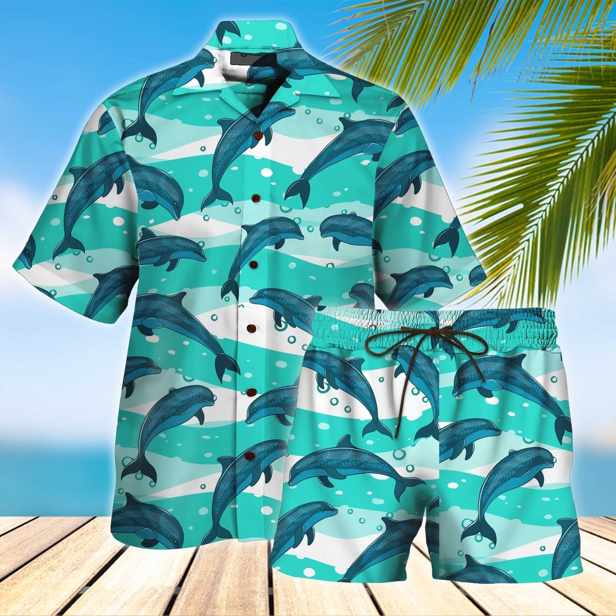 Dolphin Hawaiian Shirt Set | For Men & Women | Hs157