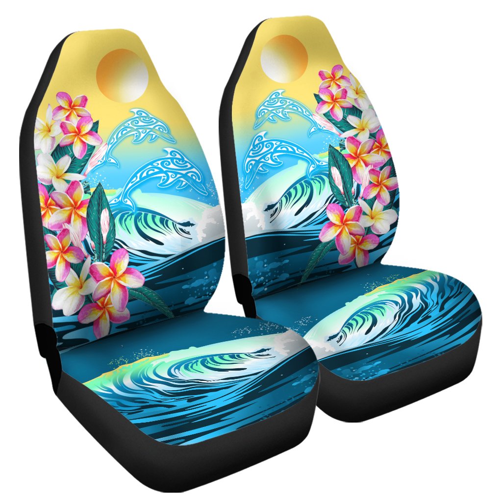 Hawaii Dolphin Plumeria Surfing Polynesian Car Seat Covers – Muriel Style – AH – J2