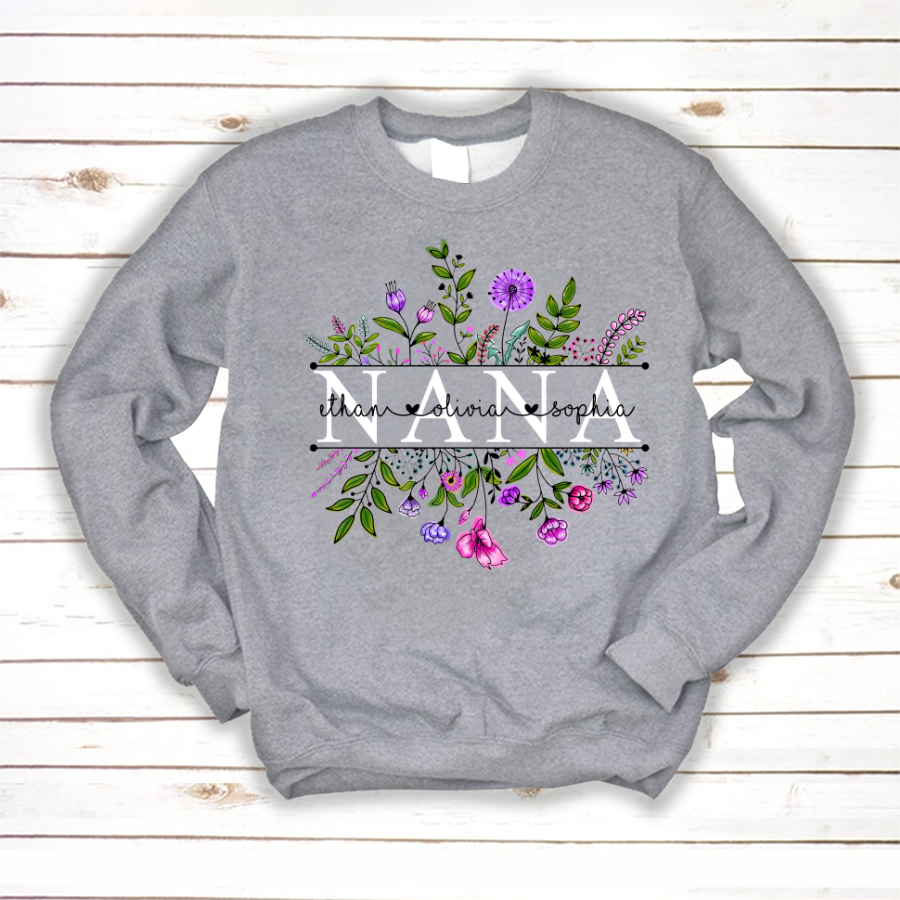 Wildflowers Nana And Grandkid Sweatshirt