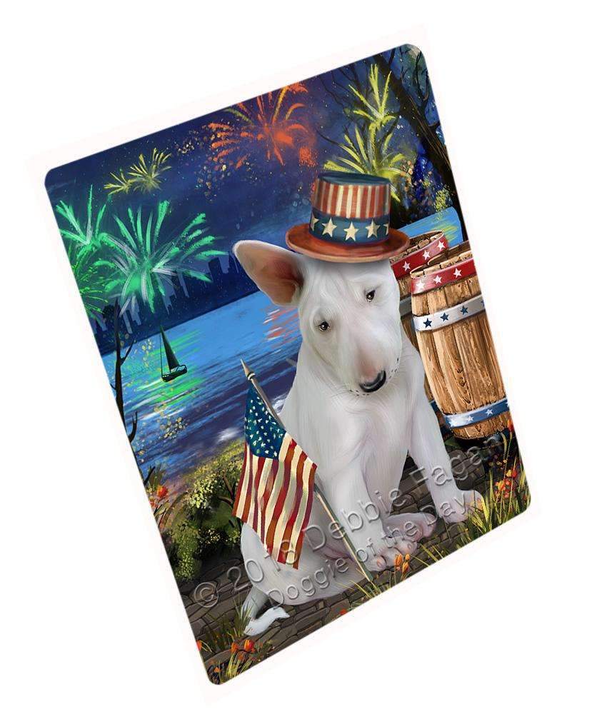 4Th Of July Independence Day Fireworks Bull Terrier Dog At The Lake Blanket Blnkt76116