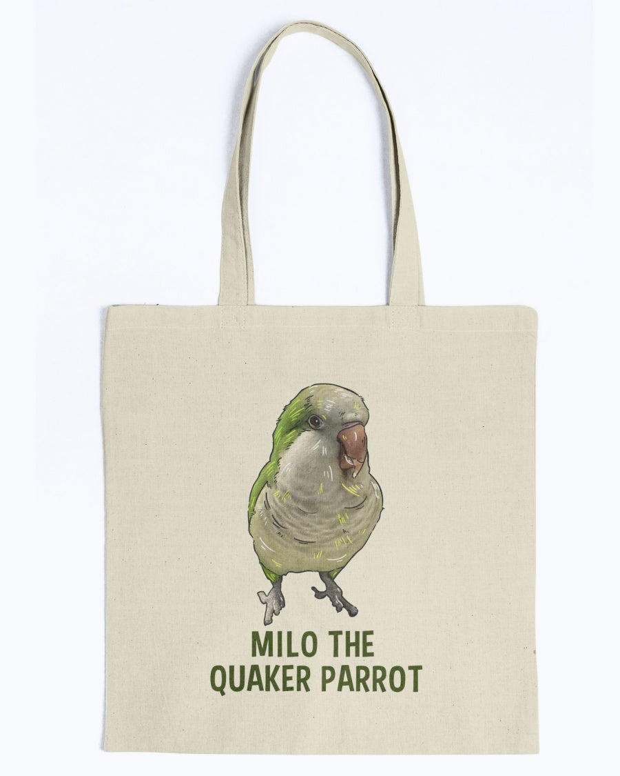 Milo The Quaker Parrot Canvas Tote Bag