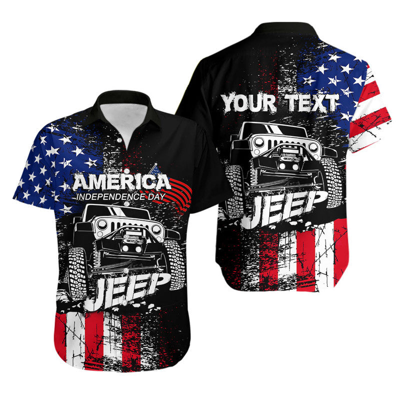 (Custom Personalised) American Independence Day Jeep Hawaiian Shirt Lt6