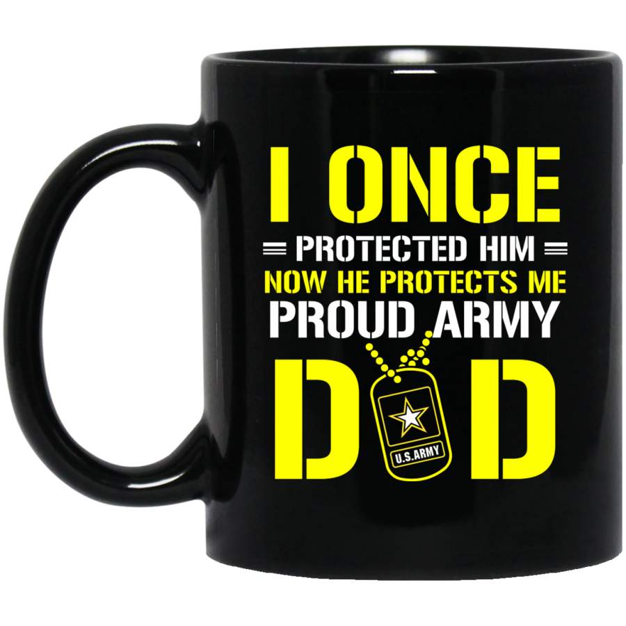 Proud Army Dad T Shirt Pride Military Dad He Protects Me