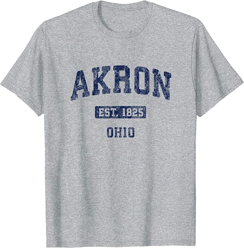 Akron Ohio Vintage Athletic Sports Design T-Shirt