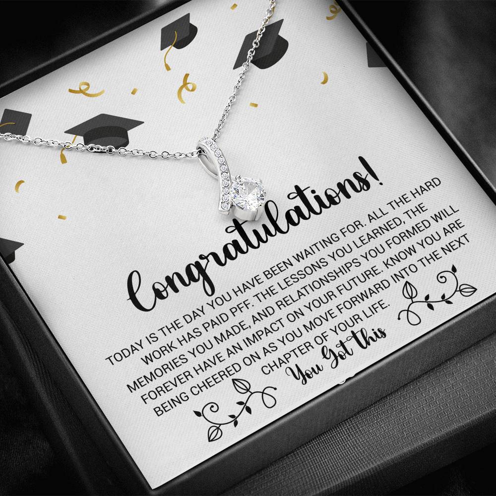 Graduation Necklace Gift – Forward Into The Next Chapter Of Your Life – College, High School, Senior, Master Graduation Gift – Class Of 2022 Alluring Beauty Necklace – Lx036E